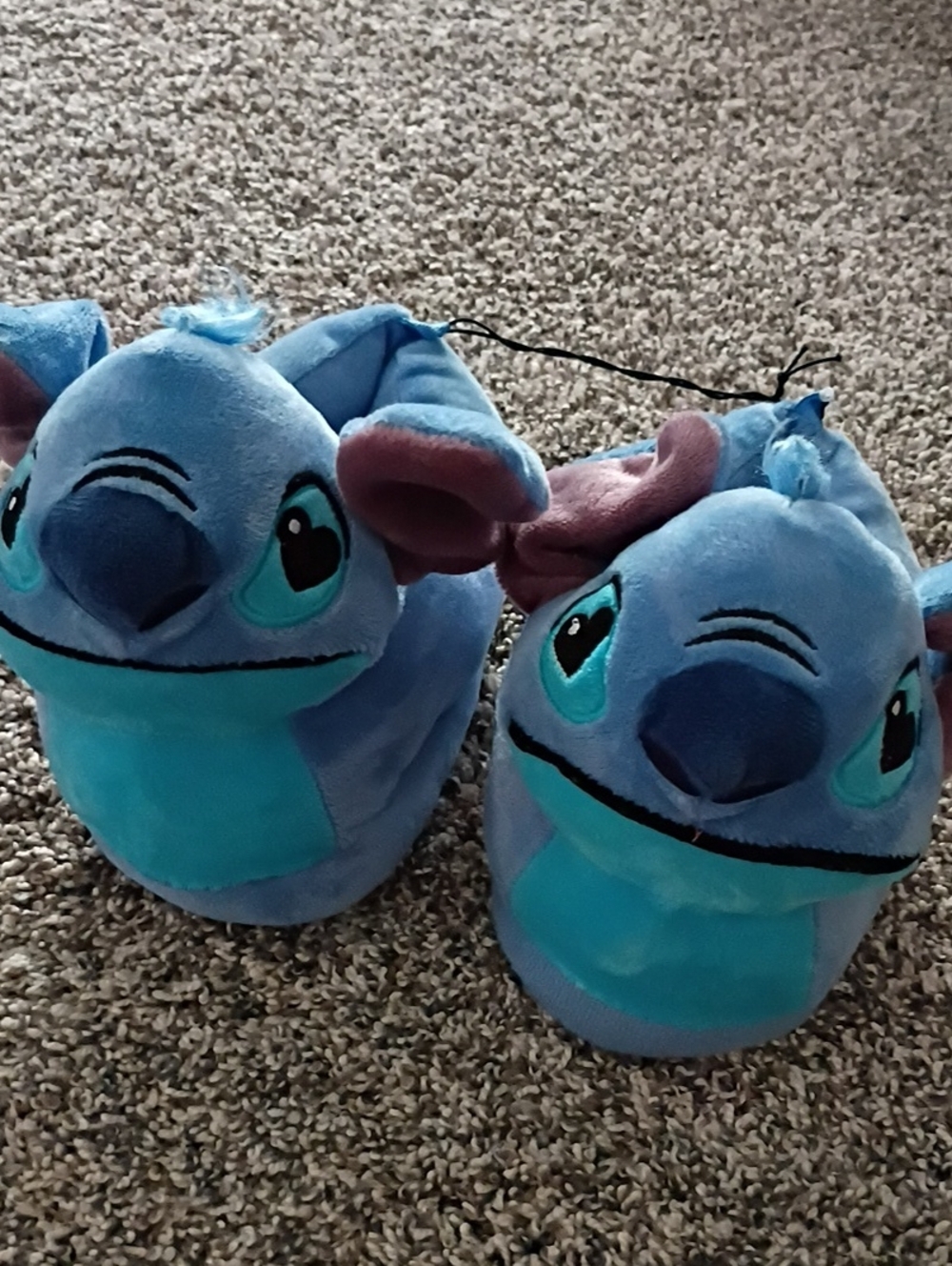 Disney Blue Stitch Plush Kids Slippers